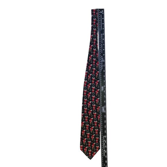 Holiday Traditions Mens Navy Polyester Santa Golf Pattern Necktie 58" Hallmark D - Picture 6 of 7
